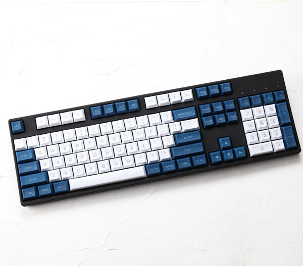 Laser Engraving Keycap Blue And White Mechanical Keyboard