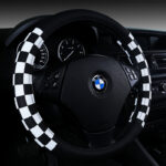 New Plaid Leather Steering Wheel Cover - Image 5