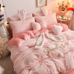 Tutu Velvet Four-piece Princess Style Baby Velvet Bed Sheet Duvet Cover Girl Heart Coral Velvet Warm Bedding Thickening - Image 7