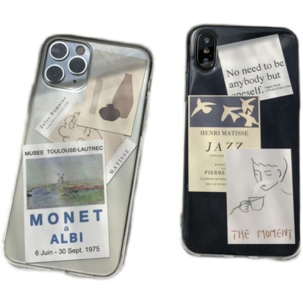Retro Small Card Diy Combination Transparent Mobile Phone Case