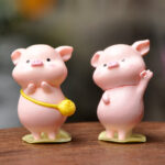 Cute Net Red Drink Milk Red Envelope Piggy Doll   Raincoat Rich Pig Ornaments Desktop Cake Decoration Blind Box - Image 2