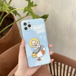 Compatible with Apple, Compatible with Apple , Embroidered Cartoon Duck For IPhone12ProMax Apple X XS XR Texture Phone Case - Image 3
