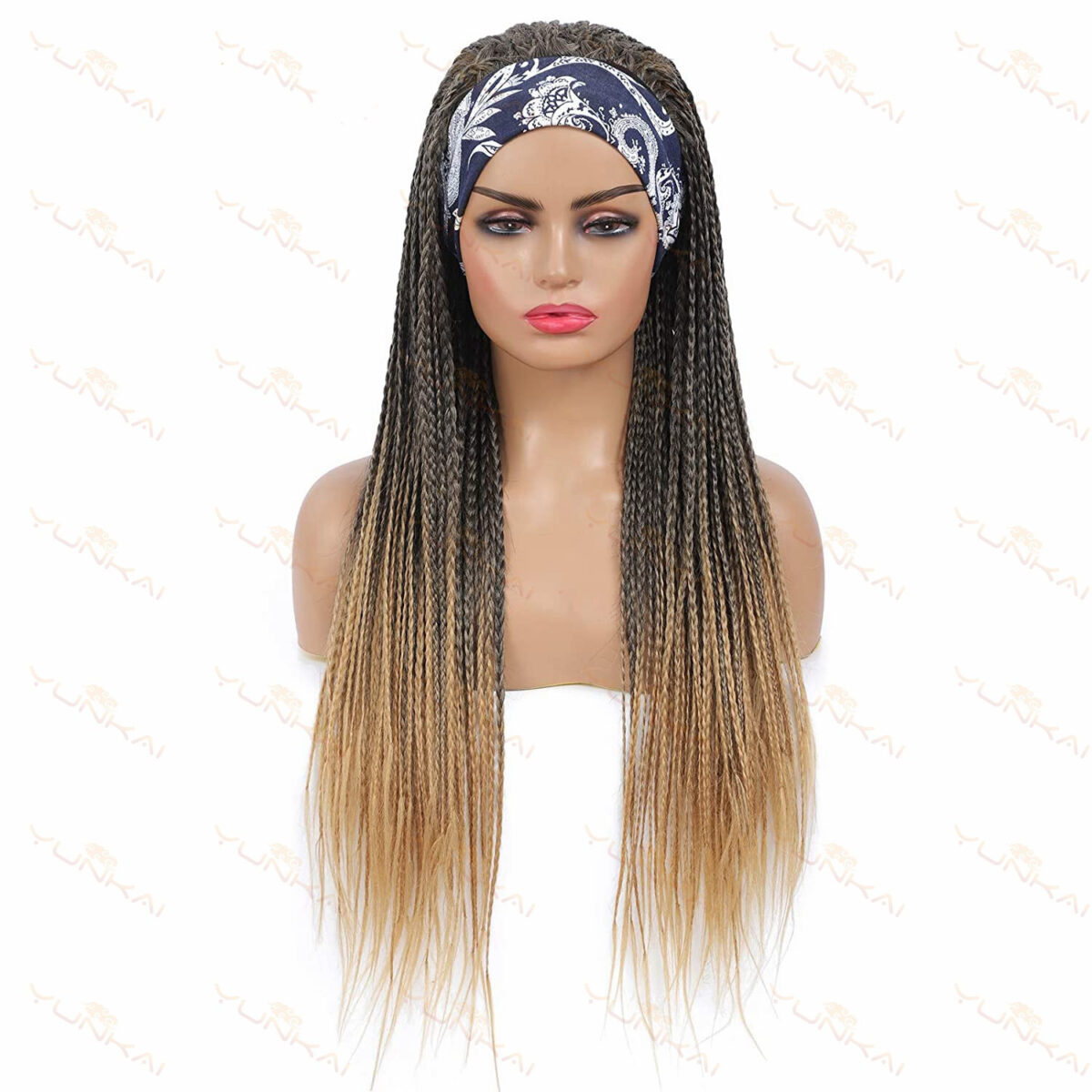S Turban Wig Cover African Dirty Braid Hair Band Three-strand Braid Head Cover - Image 2