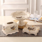 European-Style Fruit Plate Three-Piece Ceramic Tea Table Decoration Living Room Fruit Plate - Image 4