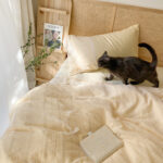 Too Fairy Soft Sister Paper Lace Cream Yellow Four-Piece Cotton Bed Linen 60 Long-Staple Cotton Bedding Cotton - Image 2