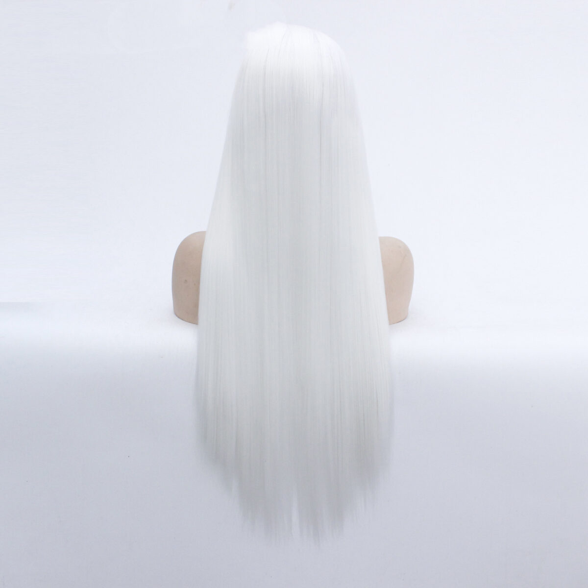 Wig European And American White Mid-Length Straight Hair - Image 2