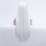 Wig European And American White Mid-Length Straight Hair - Image 2