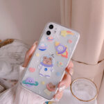 Laser Bear Mobile Phone Case Female Mobile Phone Case Starry Universe Cartoon Pattern - Image 4