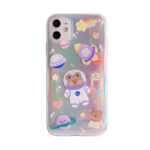 Laser Bear Mobile Phone Case Female Mobile Phone Case Starry Universe Cartoon Pattern - Image 5
