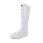High-top Women's Casual Canvas Shoes Zipper Long Boots - Image 4
