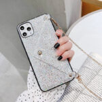 Mobile Phone Shell Luxury Sequins Card Wallet With Lanyard New P40pro Protective Cover - Image 3