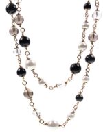 Black and white transparent stitching pearl necklace - Image 4