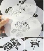 6 sets of rose cake decorated with sugar powder sieve Fondant mold spray pattern sprayed pattern hollow template - Image 2