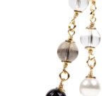 Black and white transparent stitching pearl necklace - Image 3