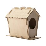 DIY Bird House Yard Gift Shelter Outdoor Unfinished Bird Nest Wooden Nesting Box