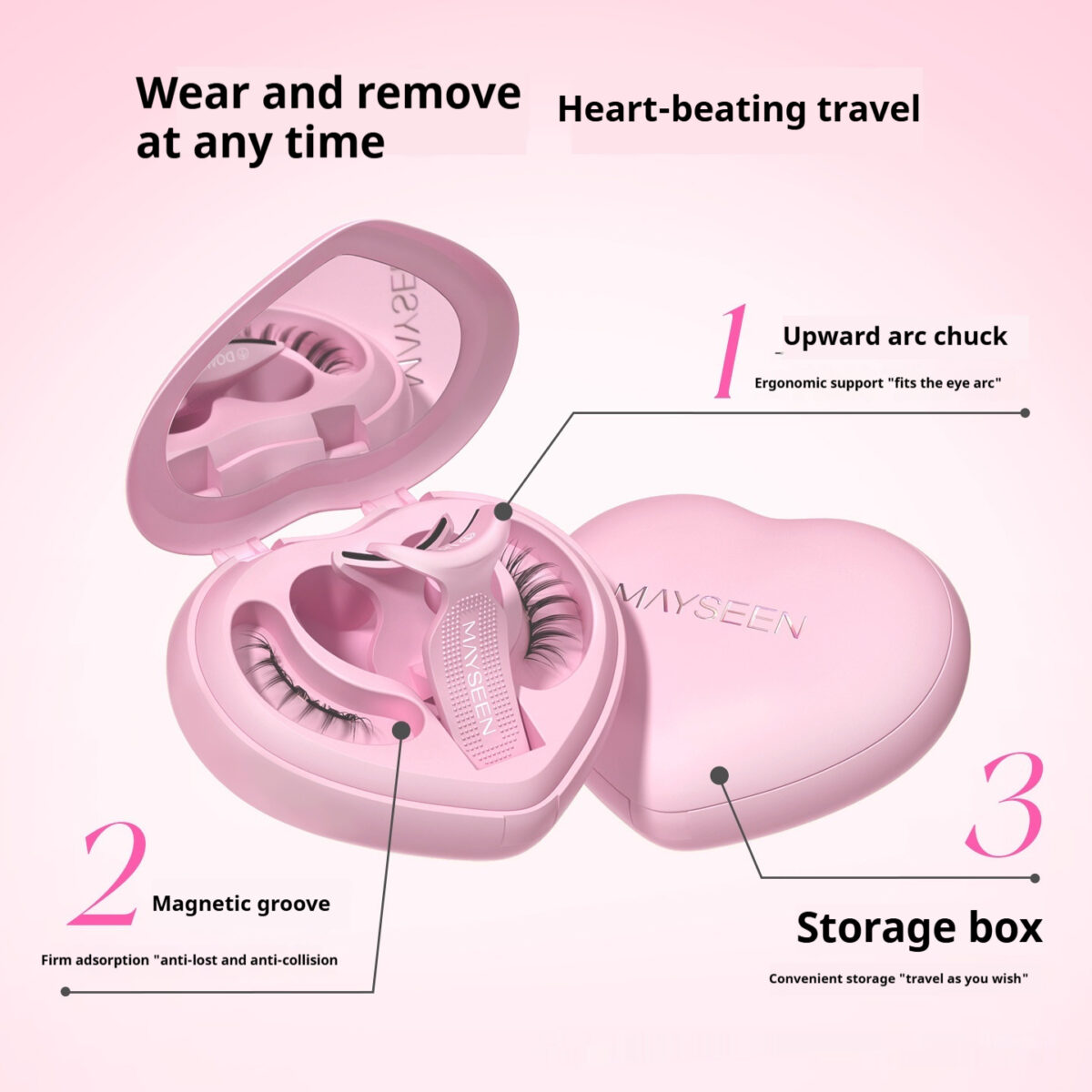 Meixi Soft Magnetic False Eyelashes Heart-shaped Integrated Soap Holder - Image 2