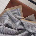 Gray Knitted Chenille Wool Cover Blanket - Image 2