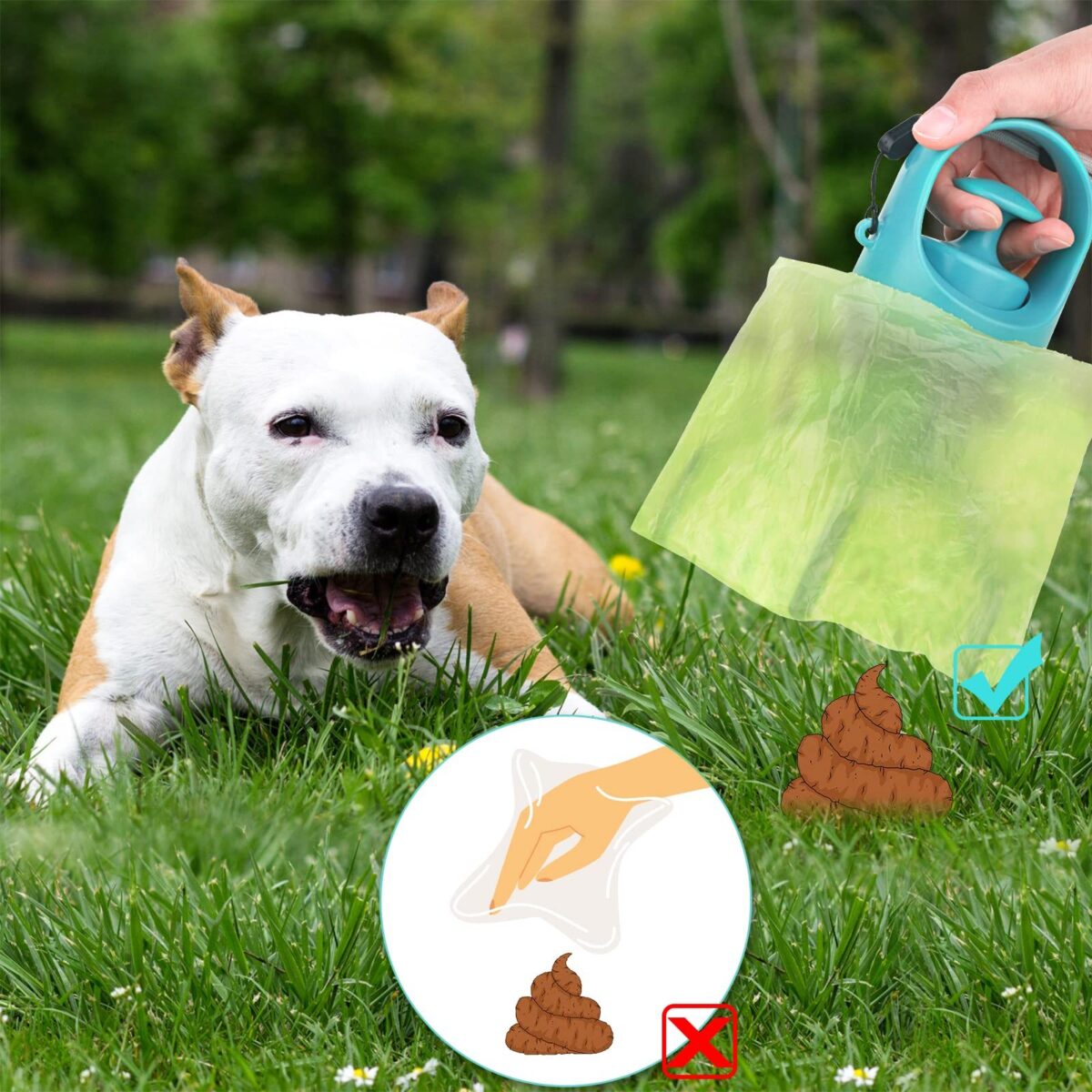 Portable Dog Poop Scooper, Sanitary Dog Waste Picker Upper With Bag Dispenser, Convenient Pet Waste Cleaner For Dog Walkers, Attachable To Dog Leash, Harness Or Waist - Image 1