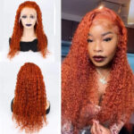 Simple And Casual Water Wave Orange Wig - Image 6