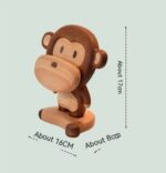 Solid Wood Creative Monkey Phone Holder Cute Cell Phone Stand Table Decorative Ornaments - Image 6