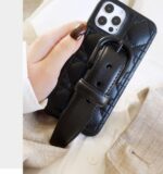 Apple Mobile Phone Case Women's Leather Net Red Wristband Limited Edition Black High-end Luxury New