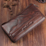 Men's Handmade Sheepskin Retro Long Wallet - Image 7