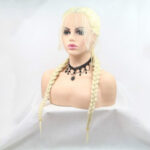 Long Section With Bangs Double Ponytail Fishbone Braid Wig - Image 5