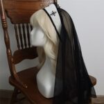 Nun Headdress Retro Hair Band Church Cross Embroidery Light Diamond Shawl Veil - Image 6