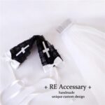 Nun Headdress Retro Hair Band Church Cross Embroidery Light Diamond Shawl Veil - Image 10