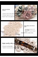 Handmade Bow Hair Accessories Barrettes Hair Ring Pearl Elegant Girl Headdress Flower - Image 9