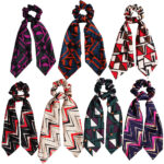 Geometric Hair Band Fashion Satin Big Bow Elastic Horse Tail Ribbon Fabric Large Hair Tie - Image 8