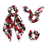 Geometric Hair Band Fashion Satin Big Bow Elastic Horse Tail Ribbon Fabric Large Hair Tie - Image 10