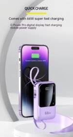 20000MA Large Capacity Mini Comes With Four-wire Power Bank PD66w Super Fast Charge Mobile Power Supply - Image 6