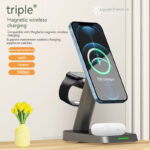 Mobile Phone Vertical Wireless Charger Watch Wireless Charger Mobile Phone Wireless Three-in-one Charger - Image 4