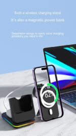 Magnetic Three-in-one Wireless Charger Electrical Magnetic Power Bank 5000 MA Magnetic Wireless Charger - Image 6
