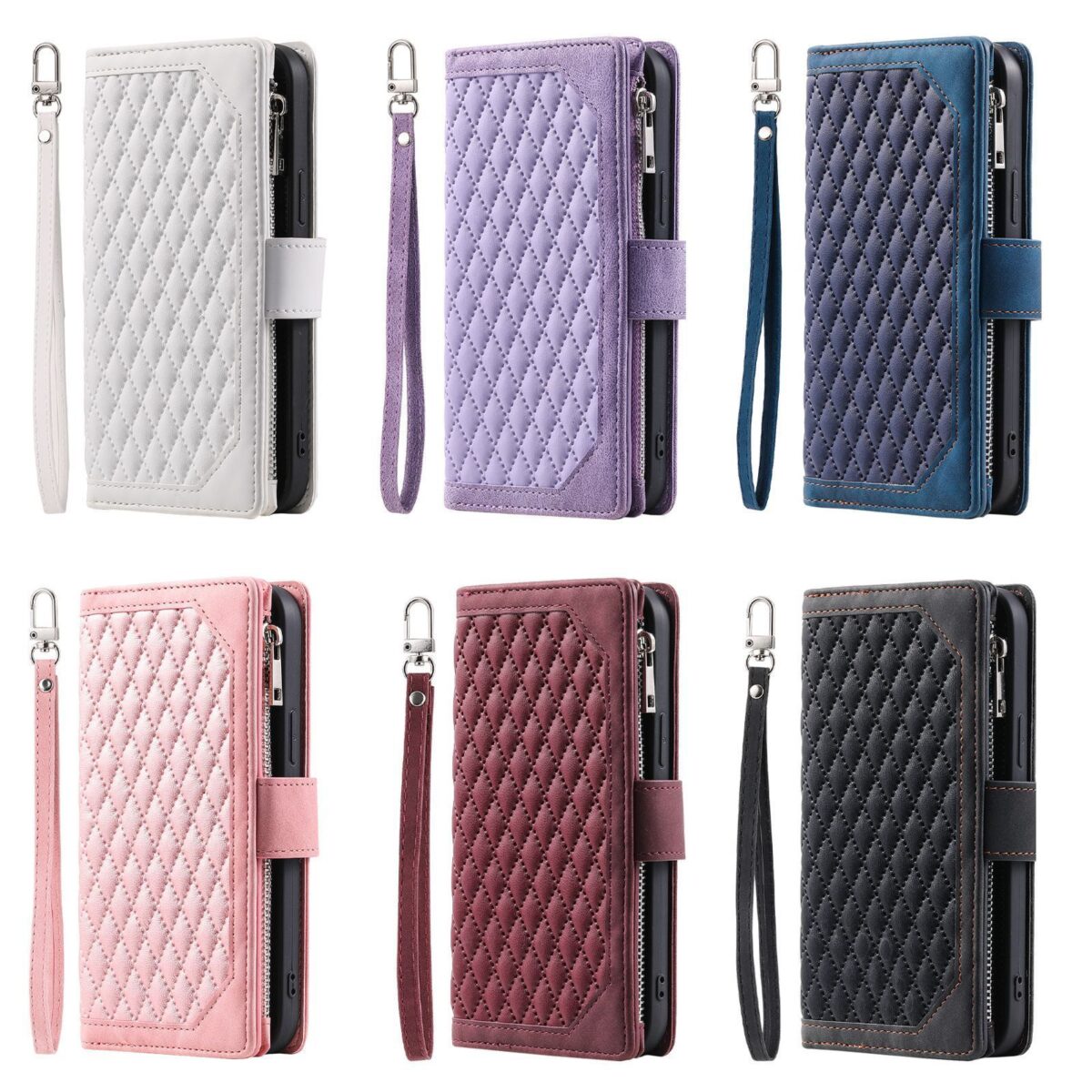 Crossbody Plaid Multi-functional Zipper Bag Mobile Phone Case - Image 9