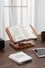 Black Walnut Solid Wood Reading Rack Adjustable Rotating Children's Reading Artifact IPad Bracket - Image 10