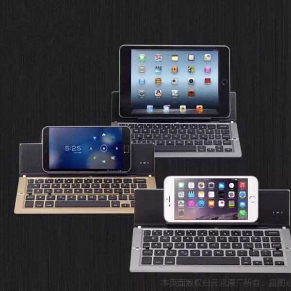 Compatible with Apple, Compatible with Apple , Universel Sclim En Aluminium Pliable Sans Fil Bluetooth Clavier Pour IOS Windows Android Tablette Ou SmartPhone Pour iPad Samsung