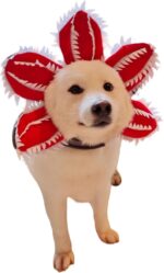 Dog Halloween Chomper Costume - Pet Holiday Demon Hat Scary Headband Flower Cosplay Outfits Funny Headwear Stranger Clothes For Medium Dog - Image 8