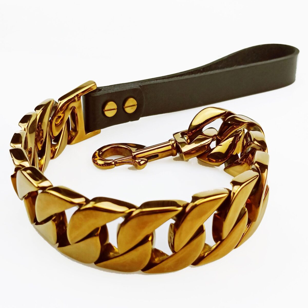Pet Supplies Stainless Steel 32 Cast Traction Chain, Sandblasted Traction Black Handle - Image 2