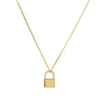 Small lock 925 silver sterling silver 18k gold necklace - Image 2