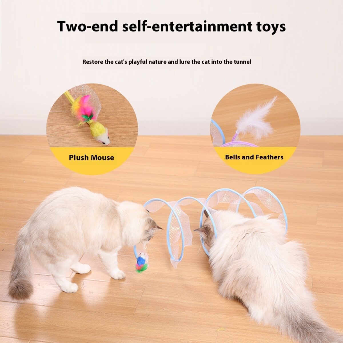 Pet Cat Tunnel Self-Hi Relieving Stuffy Cat Toy Channel Kittens Supplies - Image 3