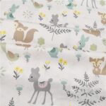 Cotton Cartoon Green Deer Squirrel Fabric - Image 4