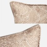 Natural Style Coffee Color Splicing Pu Leather Sofa Pillow - Image 4