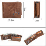 Vintage Crazy Horse Leather Tri-Fold Men's Wallet - Image 5
