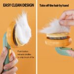 Pet Pumpkin Brush, Pet Grooming Self Cleaning Slicker Brush For Dogs Cats Puppy Rabbit, Cat Brush Grooming Gently Removes Loose Undercoat, Mats Tangled Hair Slicker Brush - Image 5