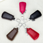 Leather car key case with zipper waistband - Image 3