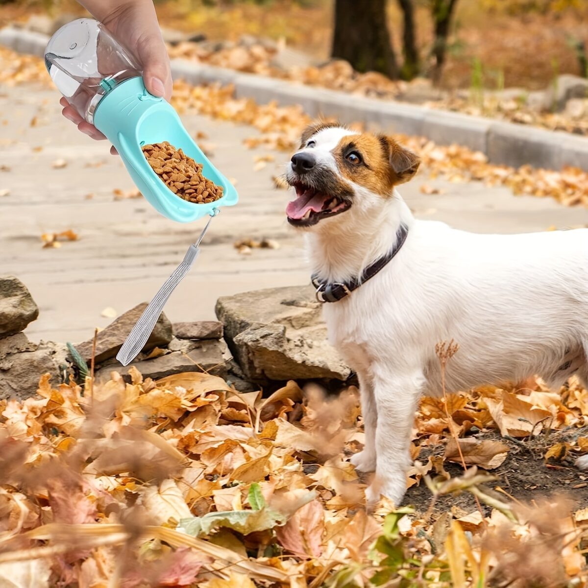 2 In 1 Dog Water Bottle, Leak Proof Portable Pet Water Bottle With Food Container, Outdoor Portable Water Dispenser For Dog, Puppy Supply For Walking, Hiking, Camping, Travel - Image 3