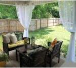 Outdoor Shading Door Curtain Waterproof Curtain Pavilion Balcony White Mesh Curtains Terrace Window Screen - Image 3
