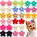 Pet Headdress Flower Spring Flower Solid Color Headdress Flower Dog Cat Accessories - Image 2